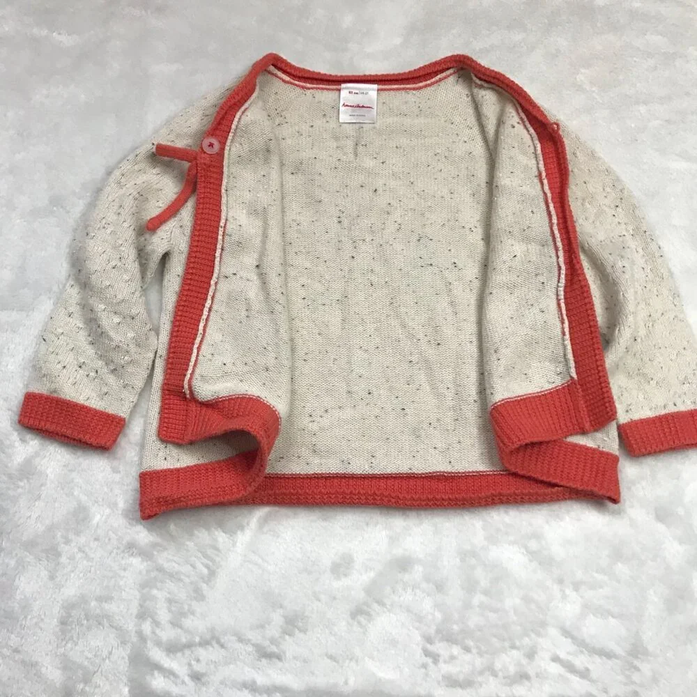 Hanna Andersson Neutral Knit Cardigan‎ Sweater Toddler Girls 2T Organic Cotton